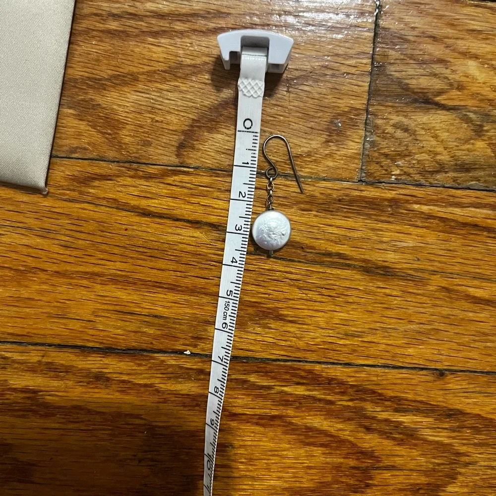 Pearl pendant dangle earrings - Picture 5 of 6